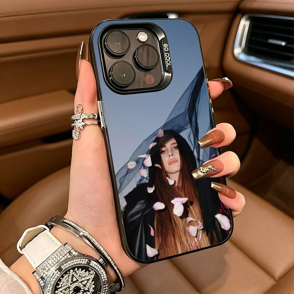 Vintage Singer Lana Del Rey Phone Case For iPhone 17,16,15,14,13,12,11 Plus Pro Max Colored Silver Phone Case