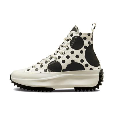 Run Star Hike Platform Daily Versatile High-top Canvas Shoes Unisex Black and White