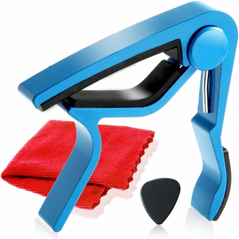 

Phoenix one touch Guitar capo [type] M] Care fiber cloth/Pick/Manufacturer s warranty 4-piece set Blue