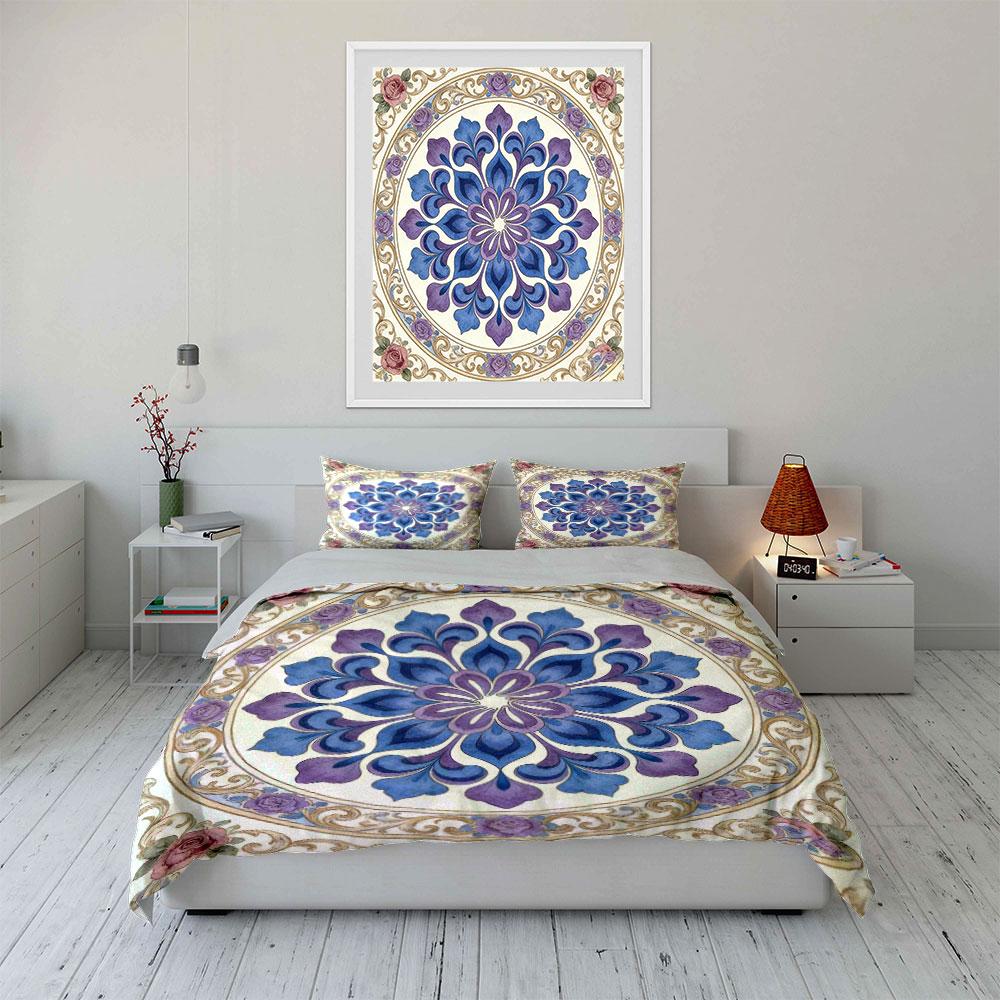 Floral Decorative Set For Home Soft Comfortable Duvet Cover Bedding Set Included 1*Duvet Cover & 2*Pillowcases, Gift