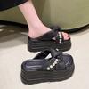 Women's Thick Bottom Sandals Luxury Pearl Decoration Slippers 2025 Summer New Casual Beach Slippers for Women Platform Slippers