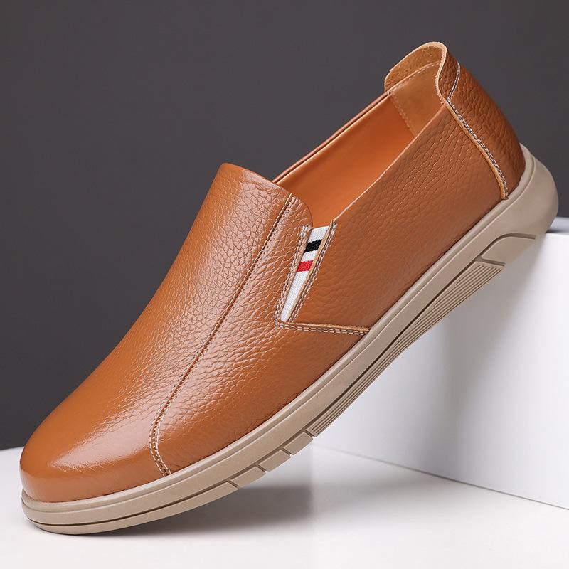 Fashion New Designer Soft Leather Shoes for Man Spring Autumn Fashion Casual Shoes Male Solid Color Big Size Light Driving Shoe Man