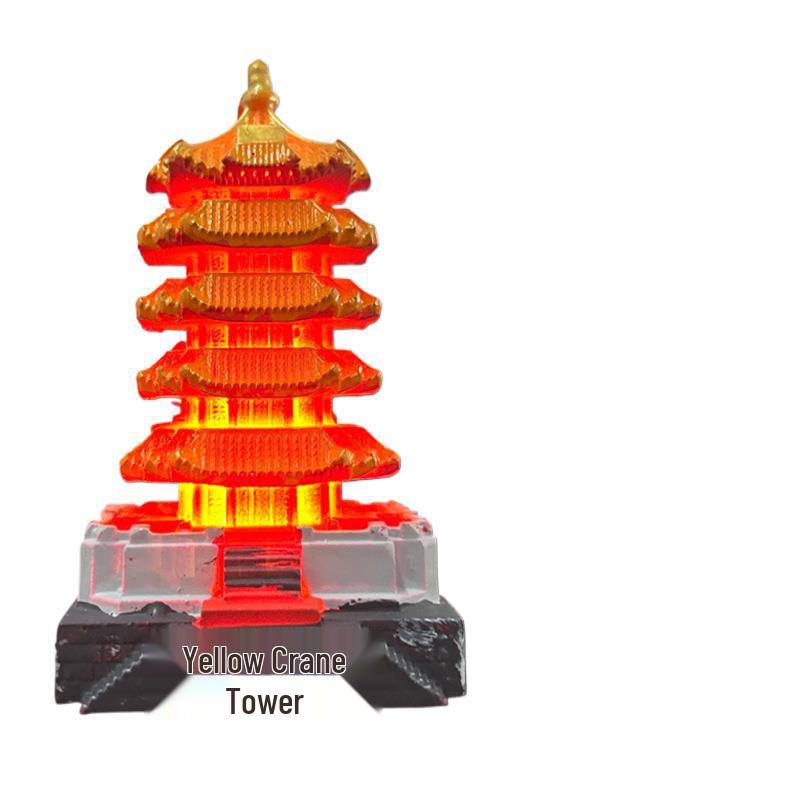 Hubei Yellow Crane Tower 3D Luminous Refrigerator Magnet - City Tourist Souvenir Gift