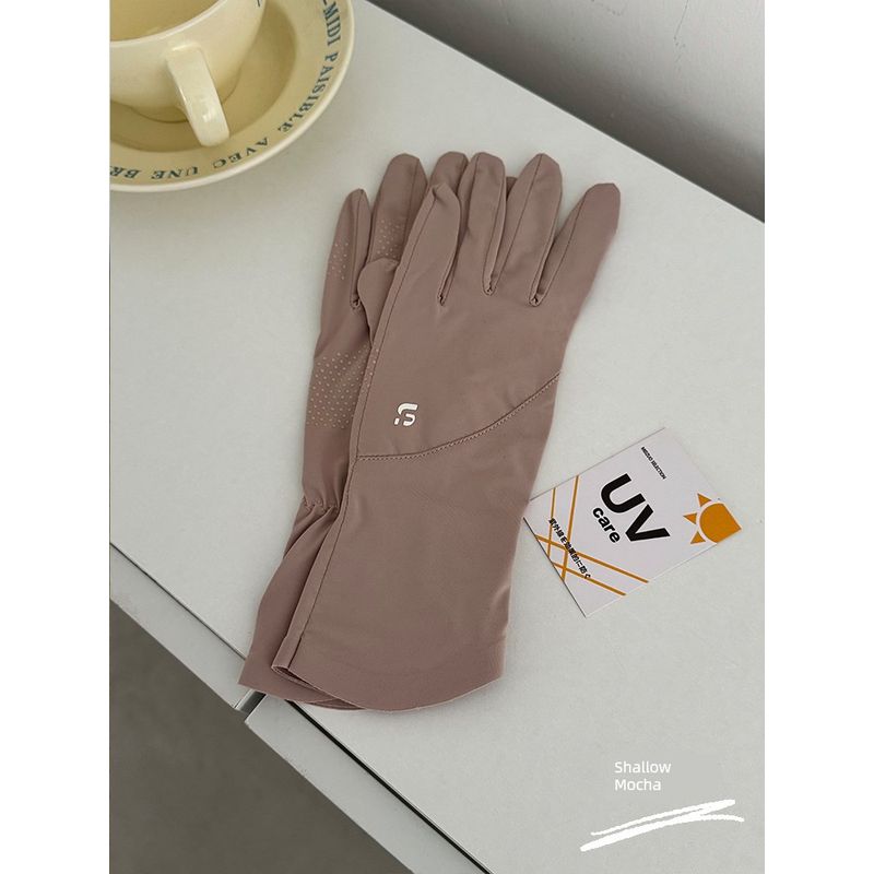 

UPF50 + Export Japan Driving Sun Protection Gloves Women Summer X-long Ice Silk Thin UV Protection Outdoor Cycling Shallow Mocha