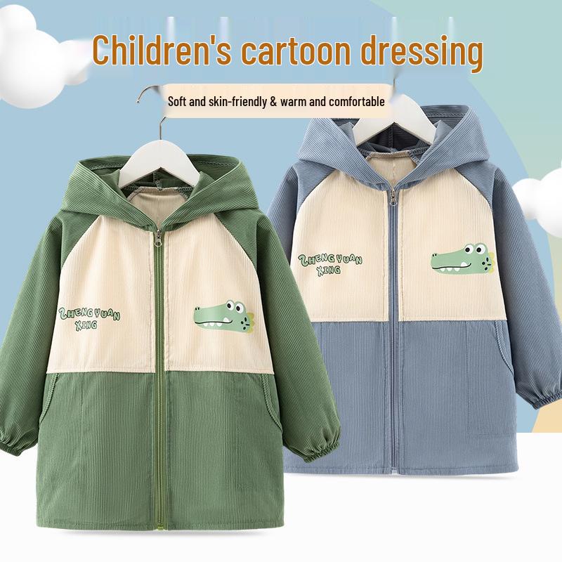 Dziecięcy Kombinezon Puchowy Średni i Duży - Plamoodporny Jesień/Zima Przedszkolne Okrycie Wierzchnie Fartuszek dla Chłopców