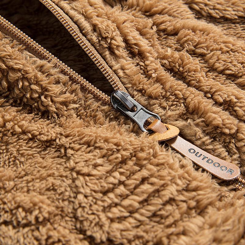 Men's Winter Hooded Fleece Jacket Casual Fashion Thick Warm Coat New Autumn Winter Outwear Loose Fashion Coat Sherpa Jacket