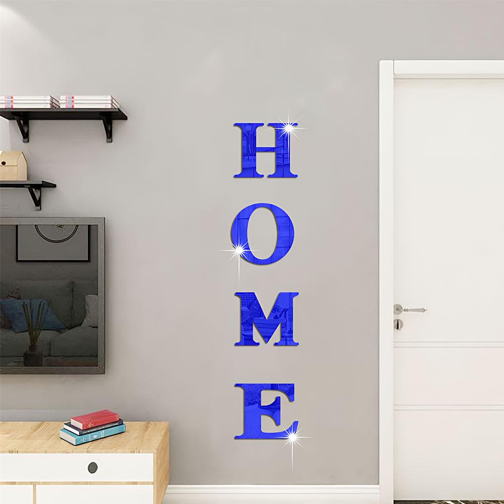 HOME Slogan Spiegel Wanddeko: Schmetterlings-Buchstabenaufkleber für Eingang & Sofahintergrund