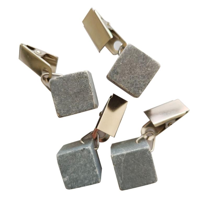 Zestaw 4 obciążników do obrusu Kamień marmurowy Ciężkie zawieszki Wieszaki do obrusu z klipsami na stół piknikowy na imprezę plenerową