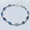 Natural Blue Kyanite Gemstone 925 Solid Sterling Silver Gift Bracelet 7-8" E3L07