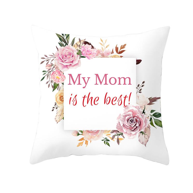 Mother's Day Pillow Peach Skin Printed Pillow Cover Sofa Cushion Cover Car Cushion Cover Home Decoration