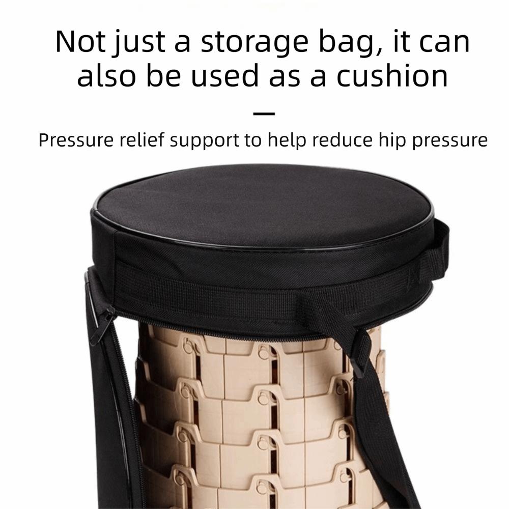 Waterproof Folding Stool Bag Lightweight Oxford Cloth Foldable Stool Bag Durable Shoulder Strap Round Organizer Bag Travel