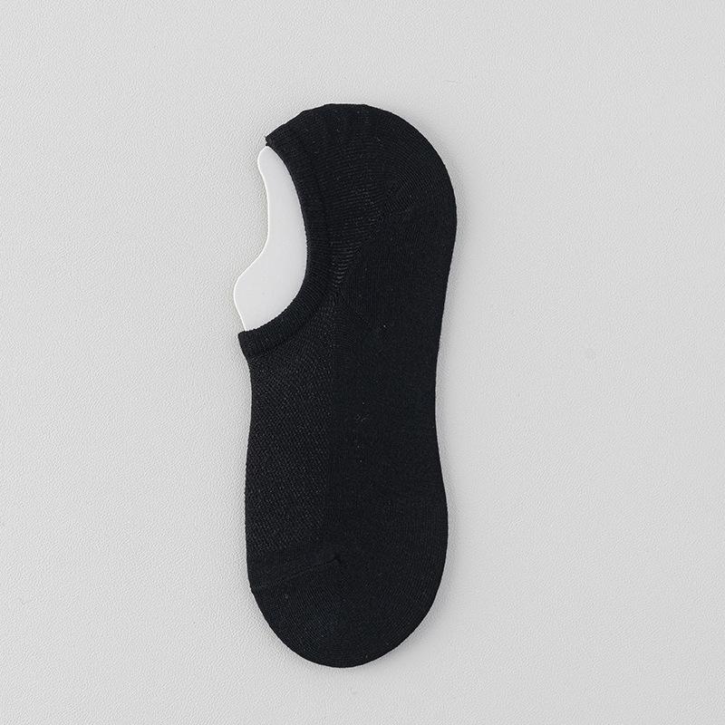 

Мужские летние ультратонкие дышащие носки-следки из сетки с силиконовой противоскользящей пяткой, не скатывающиеся, однотонные простые невидимые носки 1 pair чёрный