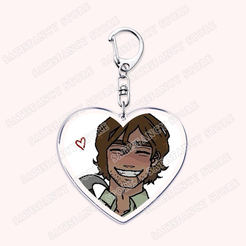 YKMET Game Love Boyfriend To Death Heart Shape Keychain for Accessories Pet Strade Ren Keyring Jewelry Friends Fans Gamers Gifts