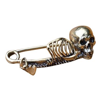 Retro Pin Czaszka Kostium na Imprezę Halloweenową Broszka Czaszka Upiorna Odznaka dla Kobiet Unikalny Prezent Gotycka Odznaka Czaszka Przypinka do Klapy