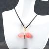 Single Gold Wrapped Double Terminated Crystal Point Pendant 36*13mm Mixed Gemstone Hexagon Wand Necklace 45+5cm Extendable Cord For Spiritual Decor