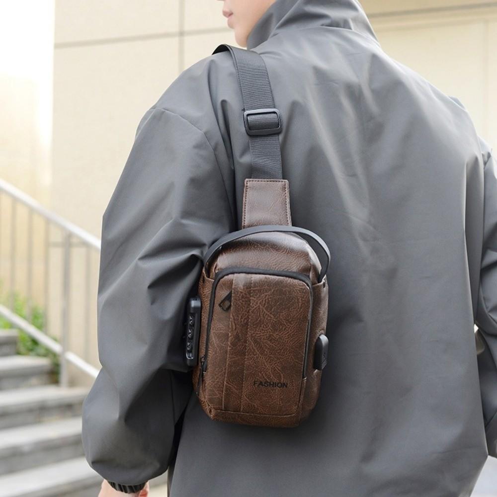 Anti-Theft Men's Crossbody Sling Bag Waterproof Single Shoulder Bag Men's Chest Bag  Business