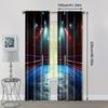 2pc,  Window Curtains Boxing Ring Arena Stage Lights Sports Photos Versatile Durable Polyester,Without Electricity Festive