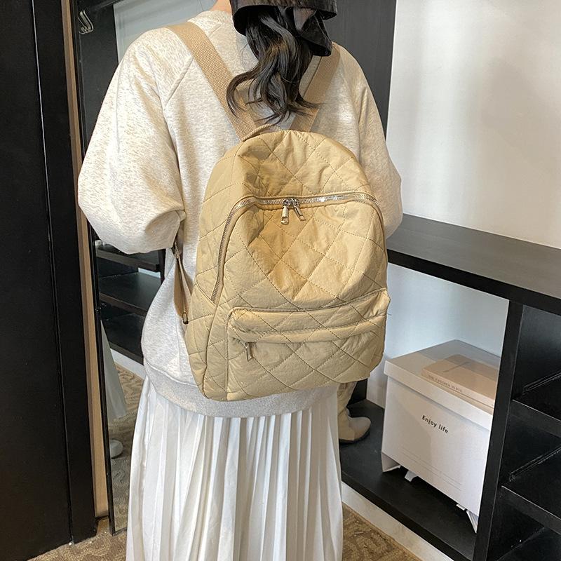 Backpack Bag Women'S Cotton Clothing Bag Travel Backpack Large Capacity Commuter Student Schoolbag