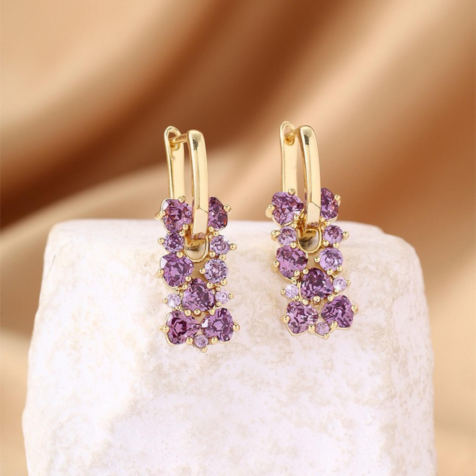 Микро-расписные серьги-кольца с цирконами, универсальные и элегантные, высококачественные серьги для женщин One Size