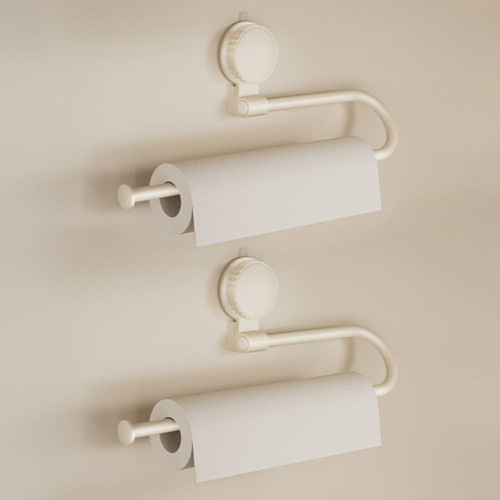 Practical Aluminum Suction Cup Tissue Holder No Punch Durable Cling Film Storage Rack Wall Mounted Towel Storage Rack Kitchen
