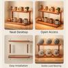 Freestanding Wooden Storage Rack Easy Access Tabletop Cup Holder  Tea Room