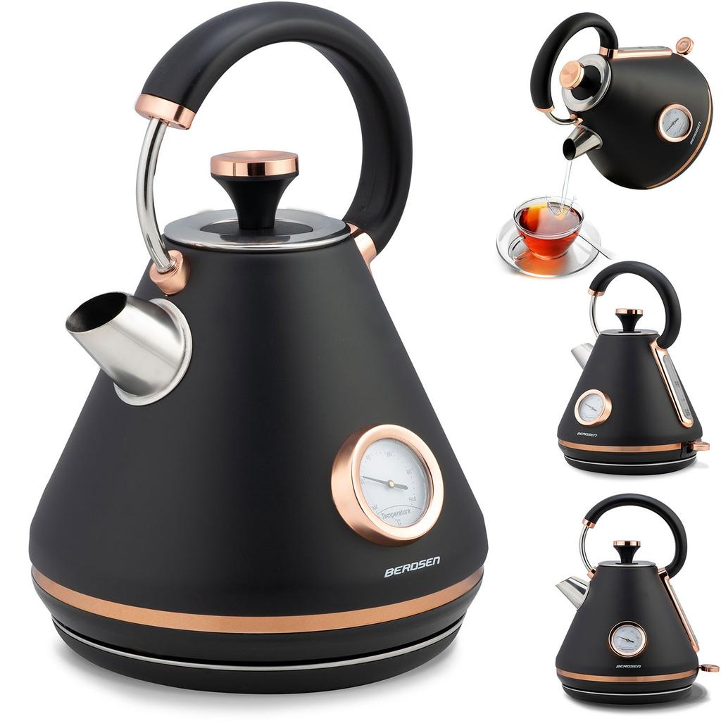 Electric kettle with thermometer 1.7L Berdsen BD-701 black
