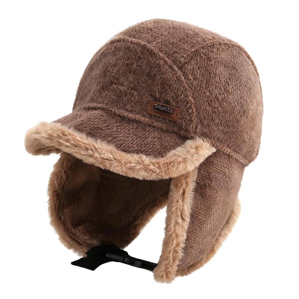 Thickened Earflaps Hat Windproof Bomber Hat Casual Russian Hat For Women
