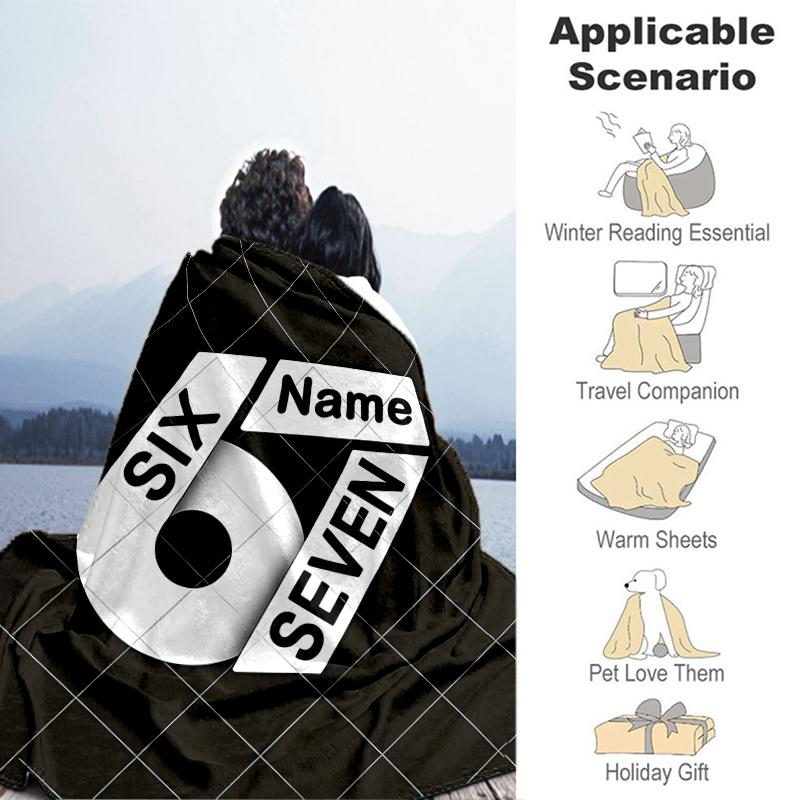 1PC Custom Name "Sixty-Seven Name Design" Flannel Blanket Versatile,all-season Throw Suitable for the Living Room,bedroom,camping,travel,and Gift