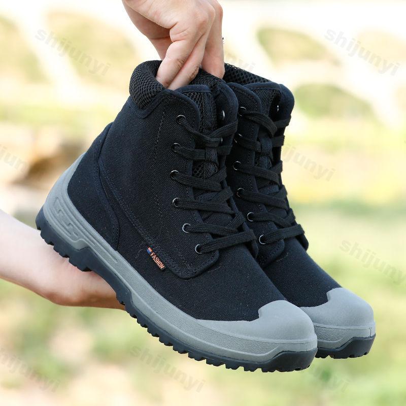 Fashion 2025 Spring Fashion Lace Up Casual Canvas Thick Soled Shoes for Men High Top Comfortable Wear-resistant Non Slip Chunky sneakers