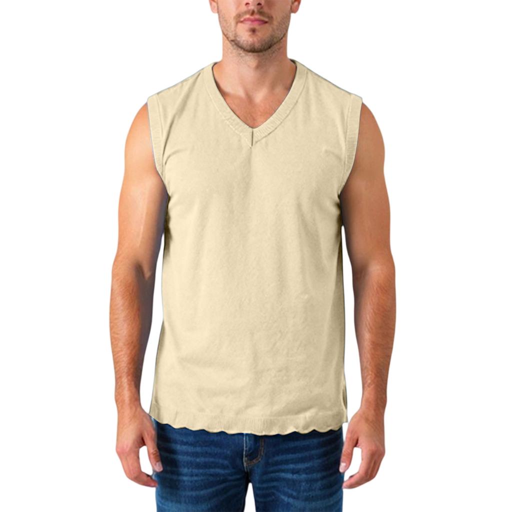 Herren V-Ausschnitt Verdickte Strick Ärmellose Pulloverweste