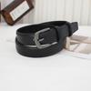 Versatile Vintage Black Style Belt For Jeans With Durable Alloy Buckle Pin