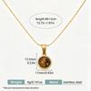 18k Gold Plated Geometric Tiger Eye Pendant Necklace - Luxury Retro Women's Clavicle Chain