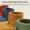 5 Pairs of Female Autumn and Winter Cotton Thick Wool Ring Warm and Cold Resistant Pure Color Sports Sweat Absorption Tube Socks