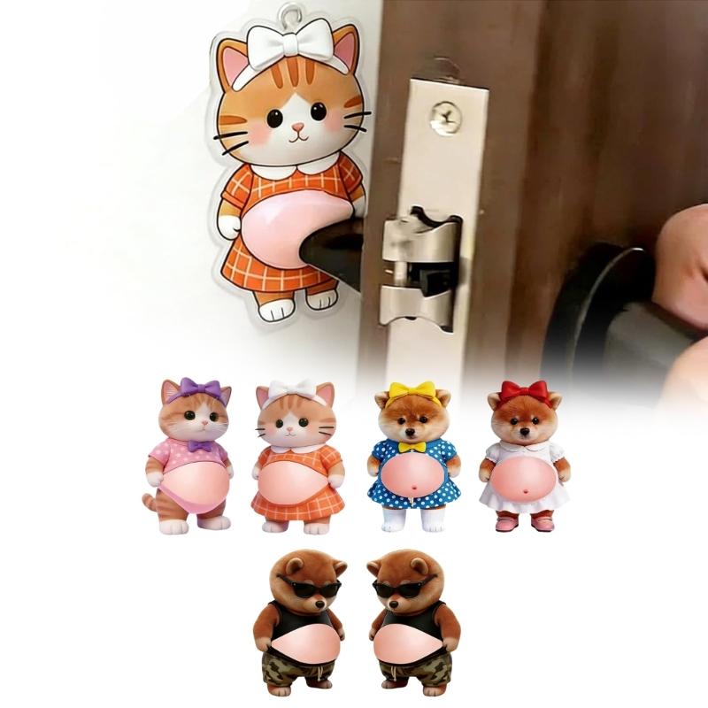 6PCS Soft Silicone Door Bumper Sticker With Adhesive Backing For Preventing Wall Damage With 3D Pet Belly Pattern