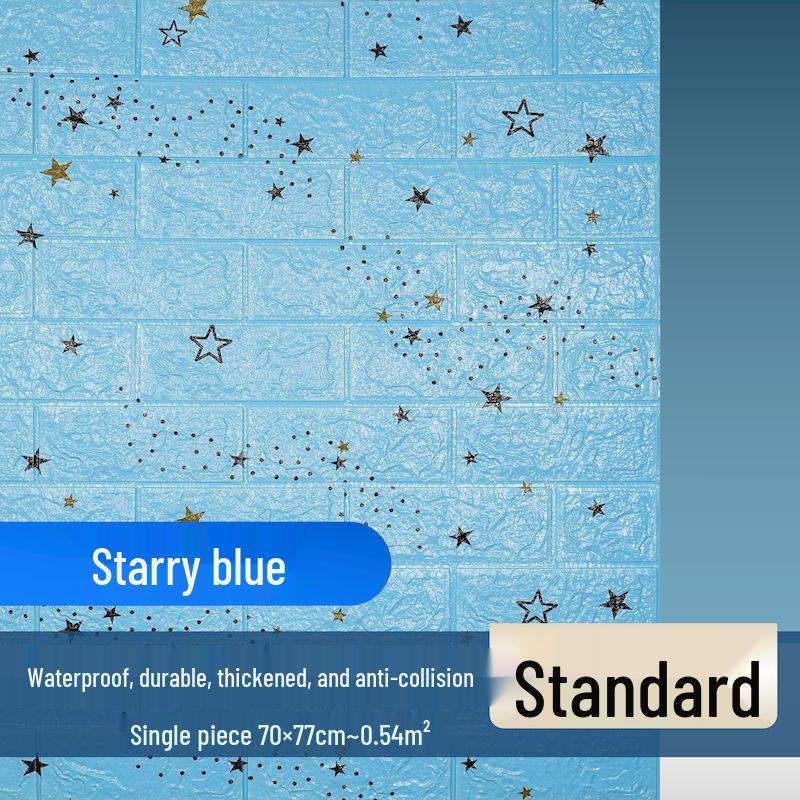 Retro 3D Brick Pattern Self-Adhesive Moisture-Proof Wallpaper Sticker