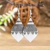 15 Style Ethnic Round Water Drop Earrings for Women Vintage Texture Silver Color Carved Hollow Dangle Earrings Female Jewelry