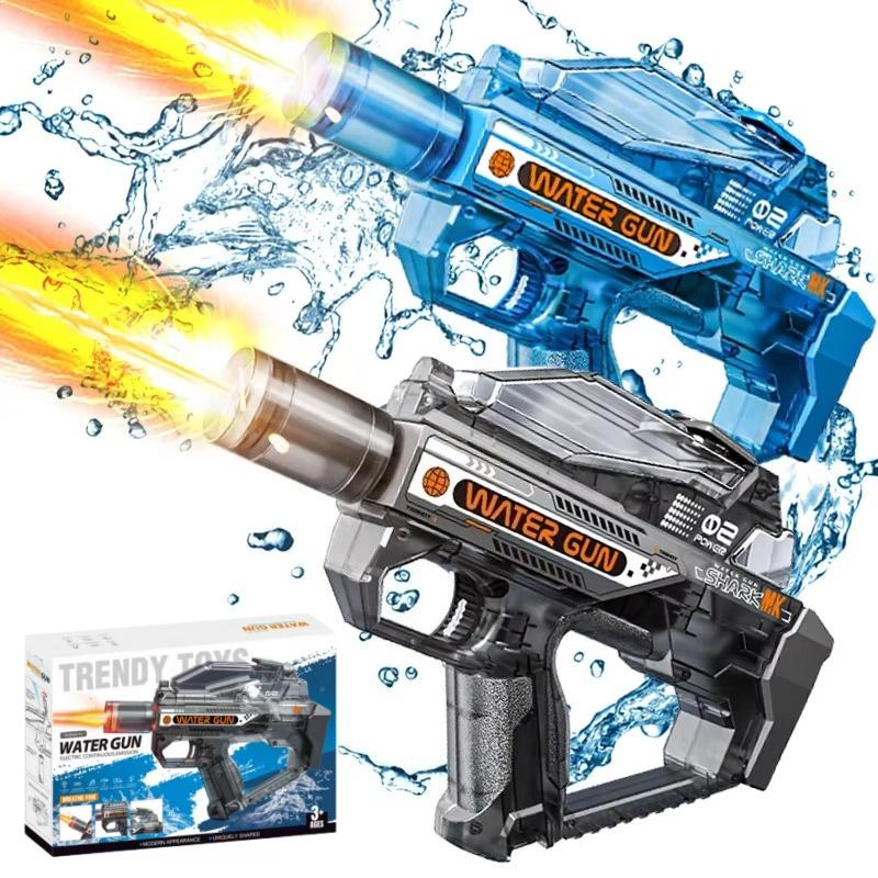 Summer Outdoor Shooting Game Toys For Kids Battery Powered Electric Water Gun Transparent Children Automatic Water Spray Guns