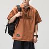 Young Style Letter Loose Polo Shirts Summer Printed Basic Men's Clothing Polo Shirts Stylish Button Casual Short Sleeve T-shirts