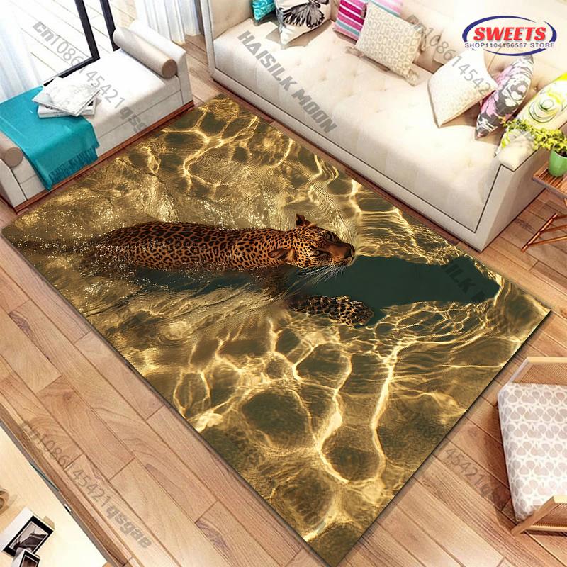 1PC Tiger Print Carpet Living Rooms Bedrooms, Sofas, Modern Large Area Decorative Rug Gifts for Family and Friends Fast Shipping