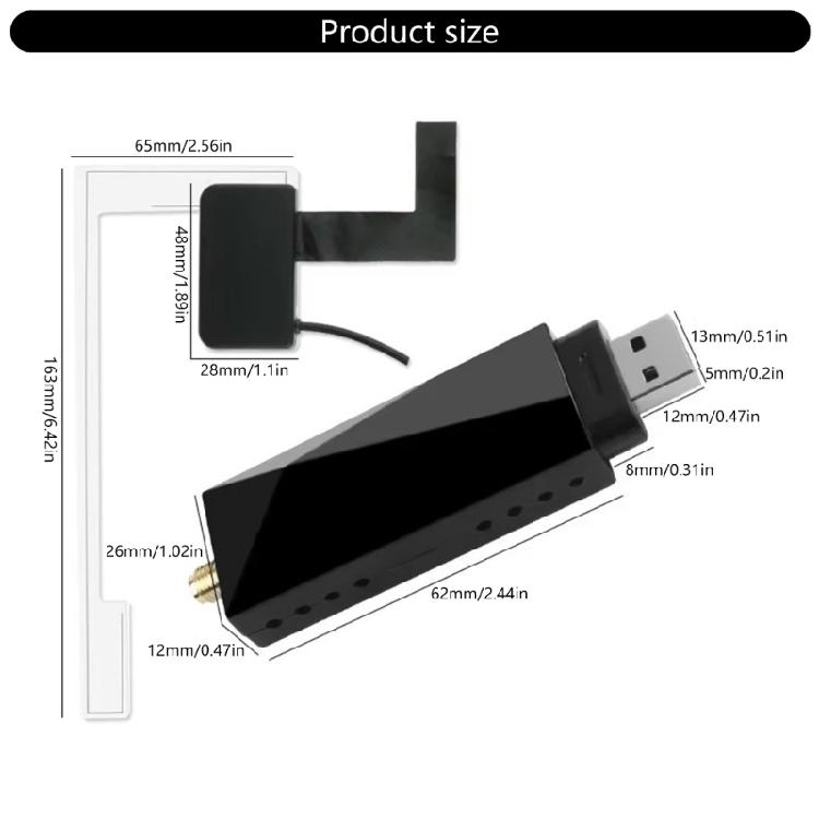 Car Radio Tuner DAB+ Receiver Stereo Receiver DAB+ Antenna with USB Adapter DAB+ Dongle Universal
