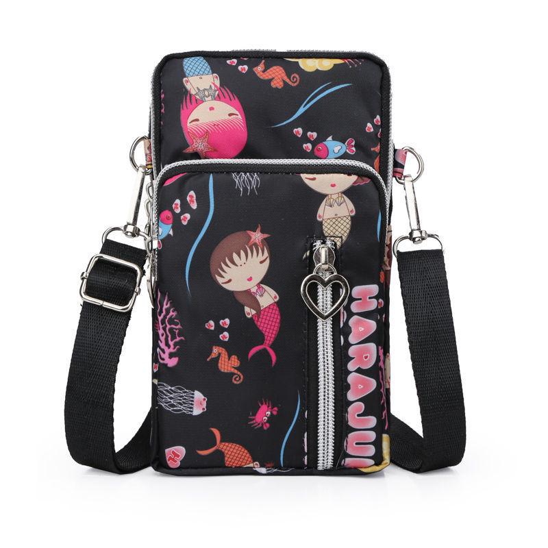 Women's Crossbody Phone Bag - 2023 Korean Canvas Shoulder Bag, Casual Small Square Wristlet & Neck Pouch