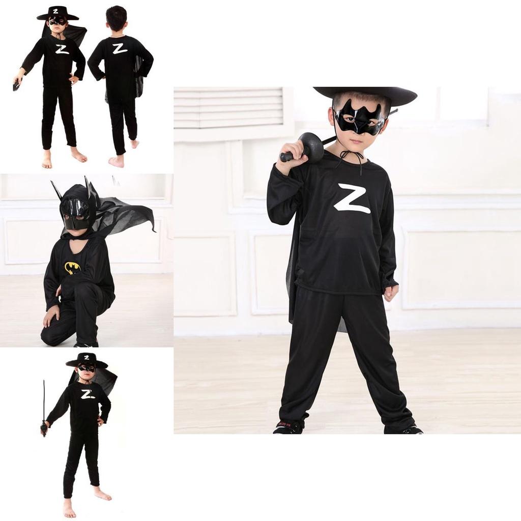 Breathable And Comfortable Kids Halloween Superman Bat Spider Man Cosplay Outfit