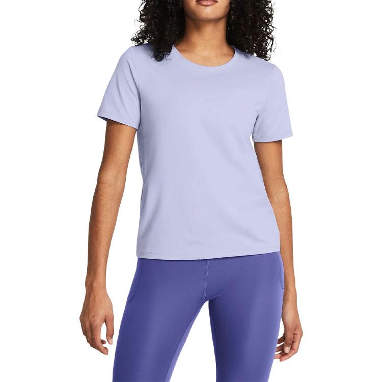 Under Armour Ua Meridian Solid Color Soft Breathable Comfortable Short Sleeve T-Shirt Women T-Shirts Light-Blue Purple 1379155-539