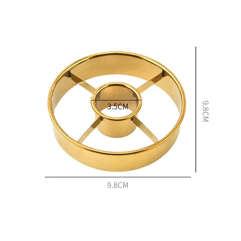 Silver Gold Stainless Steel Donut Mold Doughnut Desserts Bread Cutter Maker Cake Decorating Tools Kitchen Home Baking Supplies