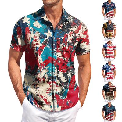 Men's Casual Short-sleeved Shirt Slim Fashion Men's Plaid Print