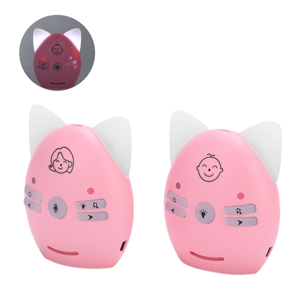 Wireless Audio Baby Monitor Two Way Talk Baby Monitor with Music Pink