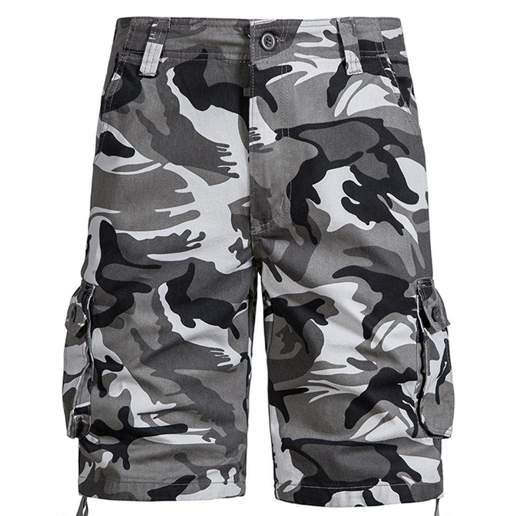 Men's Camouflage Cargo Shorts Durable Cotton, Multi-Pocket Design for Outdoor Activities and Casual Wear