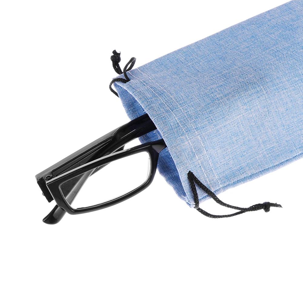 1Pcs Soft Cloth Glasses Bag Drawstring Portable Linen Fabric Eyeglasses Pouch Pocket Multi-Functional Eyewear Cases Accessories