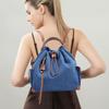 Summer New Niche Design Splicing Bag Retro Denim Drawstring Shoulder Bag Large Capacity Fashion Backpack