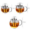 Hitzebeständige Teekanne aus Glas, verdickter beheizter Behälter, Teekanne mit Edelstahl-Teesieb, durchsichtiger Wasserkocher, hochwertige Teekanne